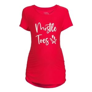 - Time and Tru Women's Maternity Mistle Toes Graphic Tee